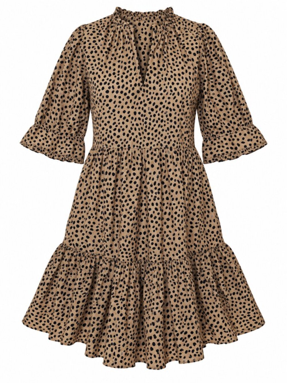 J.Crew Leopard Dot Tiered Mini Dress - XS